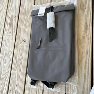 Rains rolltop rucksack gray NWT waterproof laptop bag